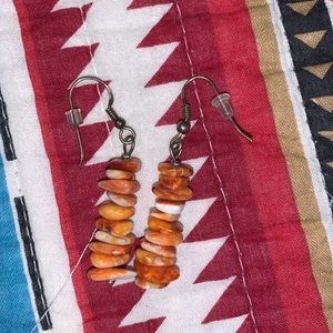 Orange Spiny Oyster Earrings